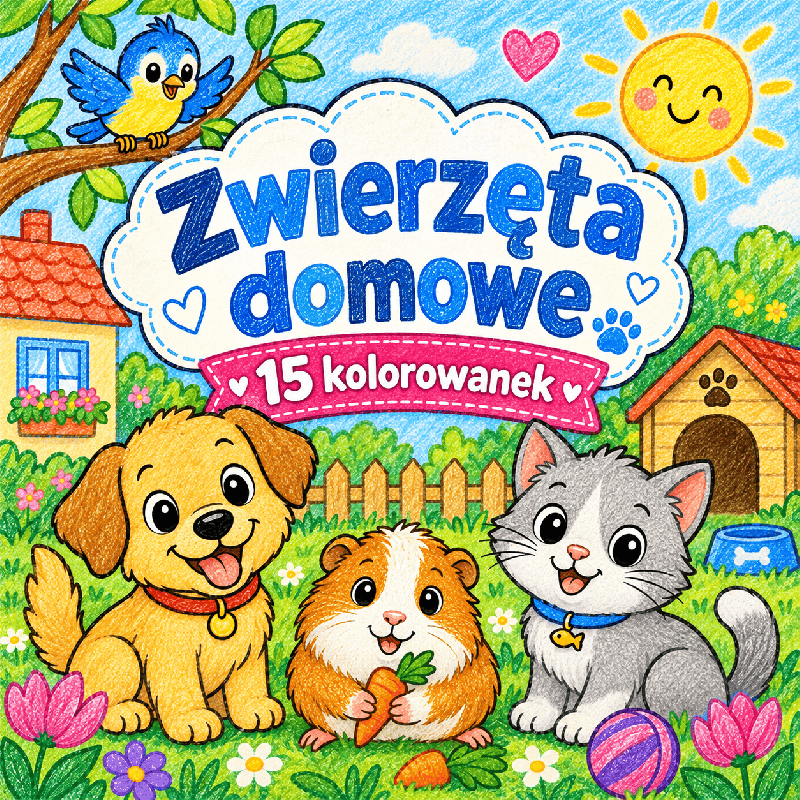 ZWIERZĘTA DOMOWE- kolorowanki
