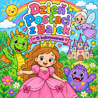 DZIEŃ POSTACI Z BAJEK- kolorowanki