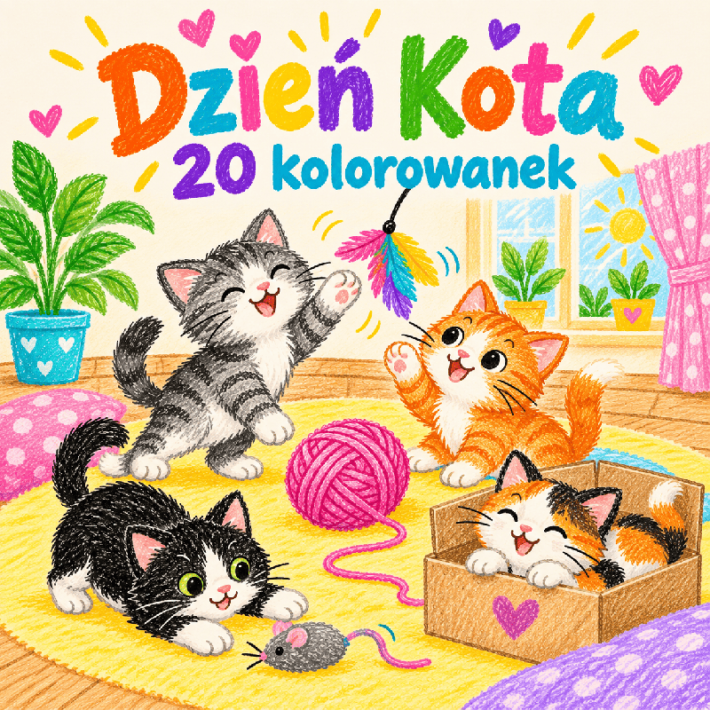 DZIEŃ KOTA - kolorowanki