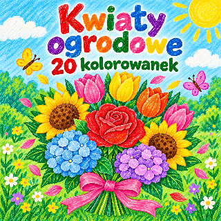 KWIATY OGRODOWE - kolorowanki